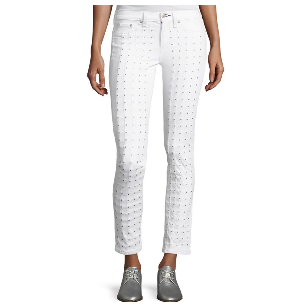 Rag and Bone Studded Jeans in Blanc